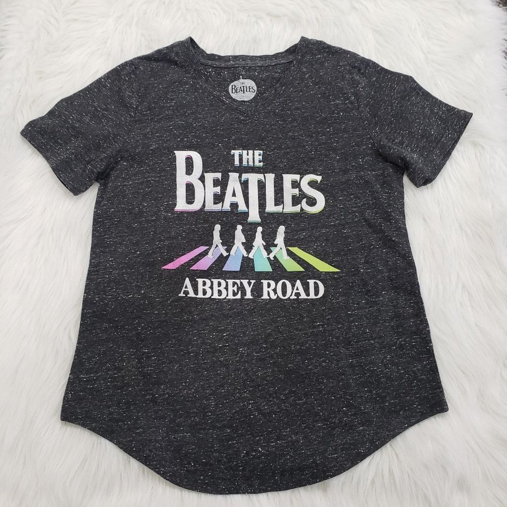 The Beatles Abby Road confetti print v-neck short sleeve‎ t-shirt